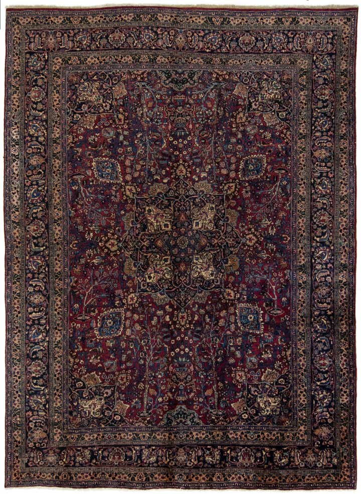 8' 6 x 11' 1 Hand Knotted Mashad Persian Wool Rug