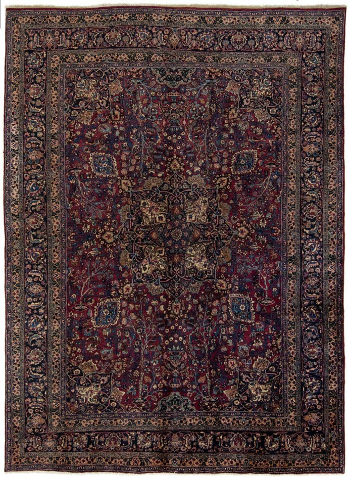 Detail image of 8' 6 x 11' 1 Hand Knotted Mashad Persian Wool Rug
