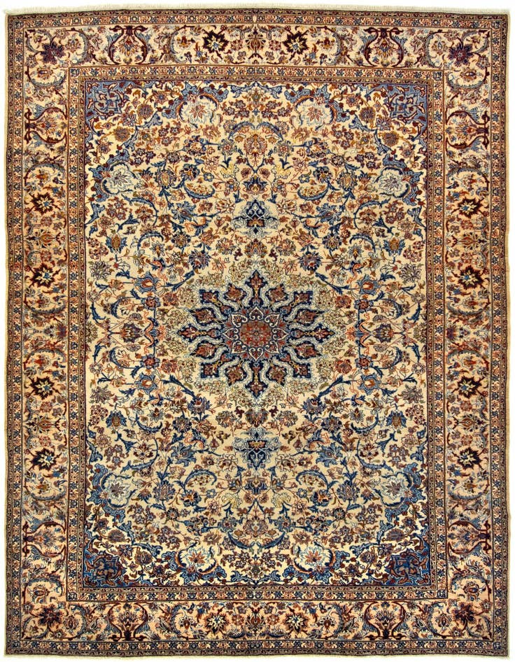 Detail image of 9' 10 x 13' 1 Hand Knotted Mashad Persian Wool Rug