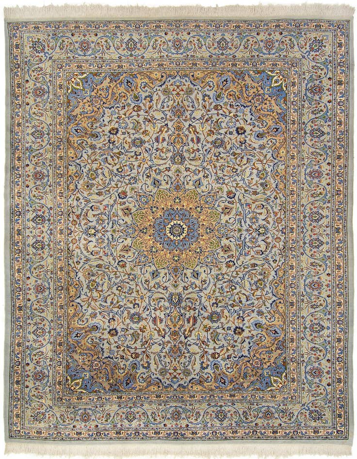 Detail image of 9' 10 x 13' Hand Knotted Mashad Persian Wool Rug
