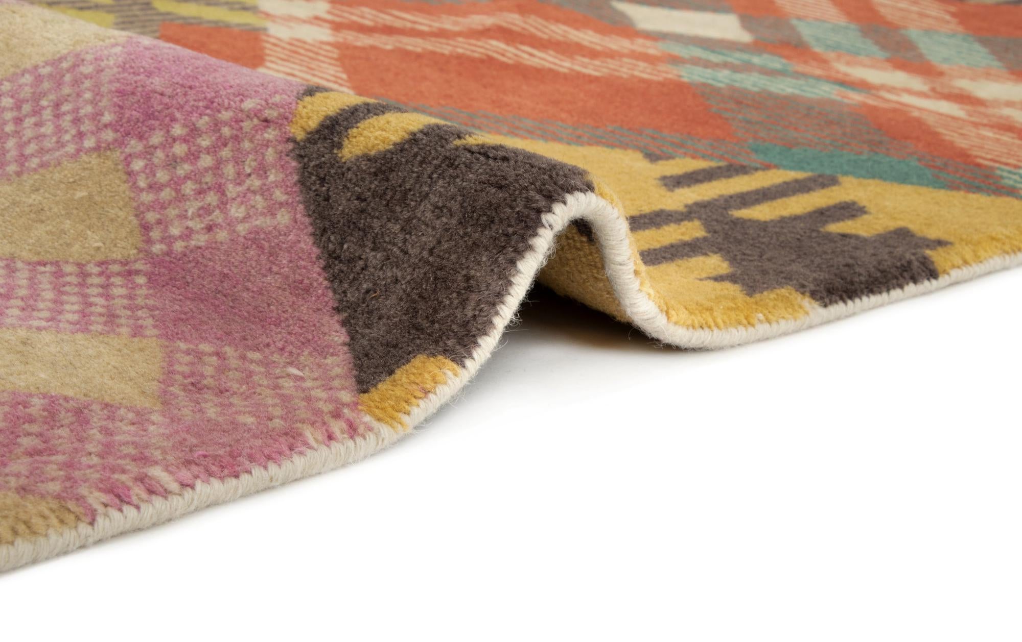 7' 8 x 9' 11 Hand Knotted Modern Manshu Wool Rug