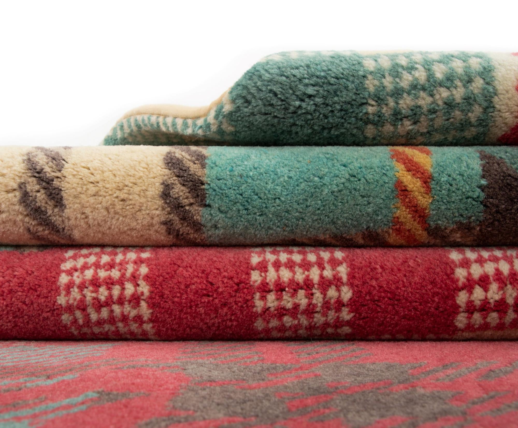 7' 8 x 9' 11 Hand Knotted Modern Manshu Wool Rug
