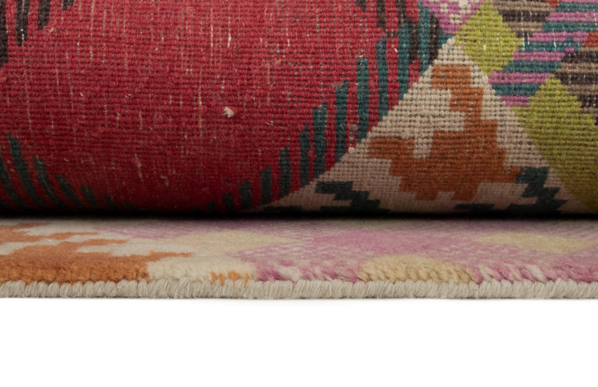 7' 8 x 9' 11 Hand Knotted Modern Manshu Wool Rug