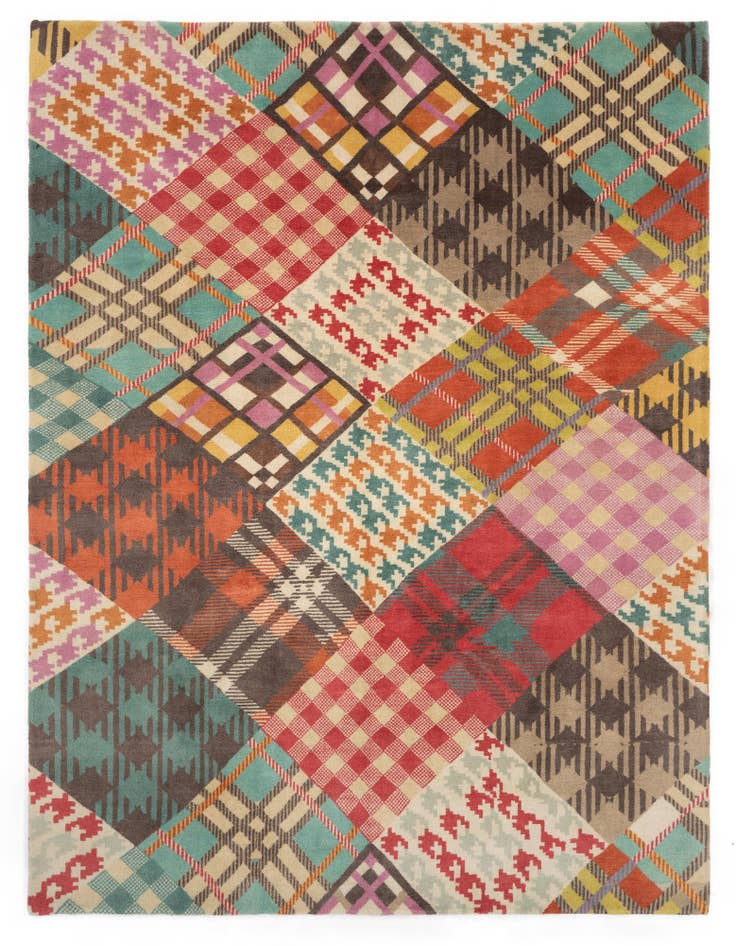 Detail image of 7' 8 x 9' 11 Hand Knotted Modern Manshu Wool Rug