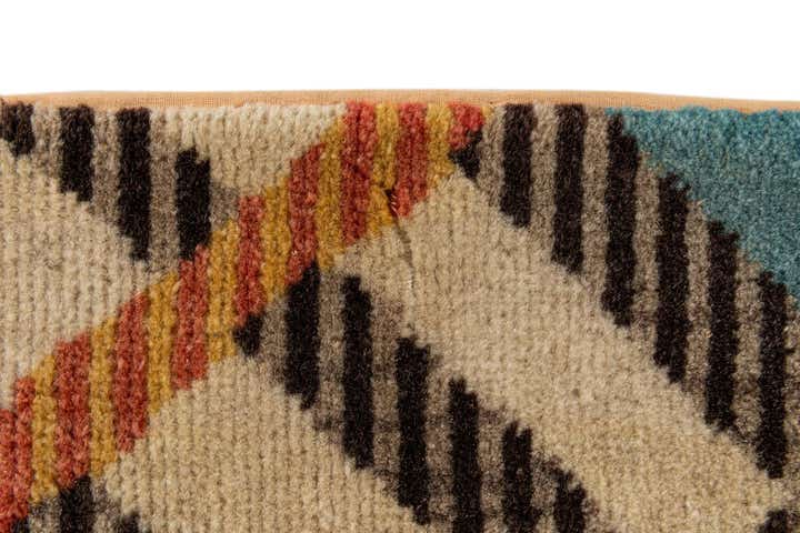 7' 7 x 9' 8 Hand Knotted Modern Manshu Wool Rug