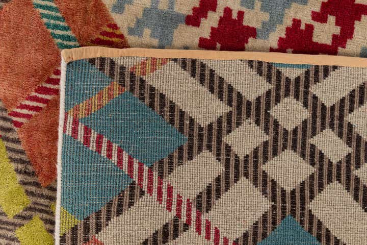 7' 7 x 9' 8 Hand Knotted Modern Manshu Wool Rug