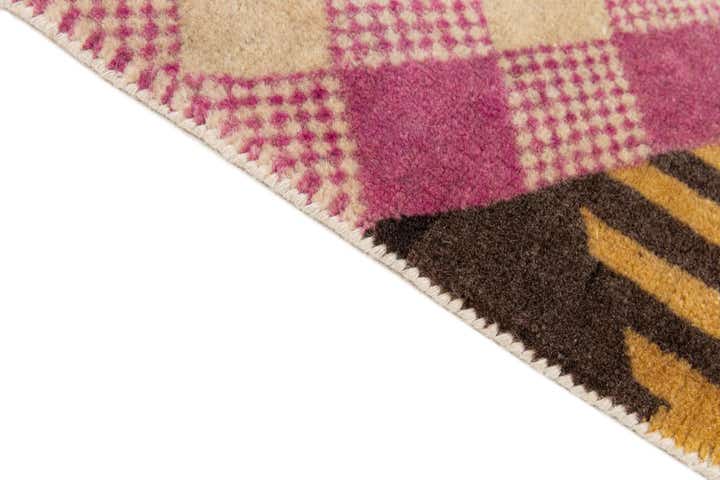 7' 7 x 9' 8 Hand Knotted Modern Manshu Wool Rug