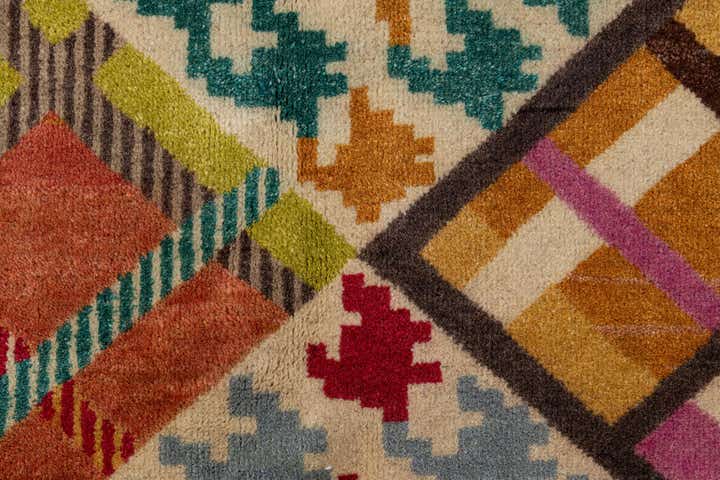 7' 7 x 9' 8 Hand Knotted Modern Manshu Wool Rug