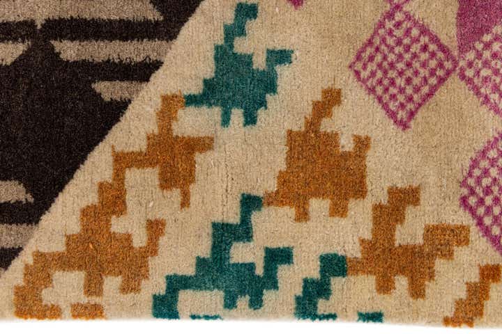 7' 7 x 9' 8 Hand Knotted Modern Manshu Wool Rug