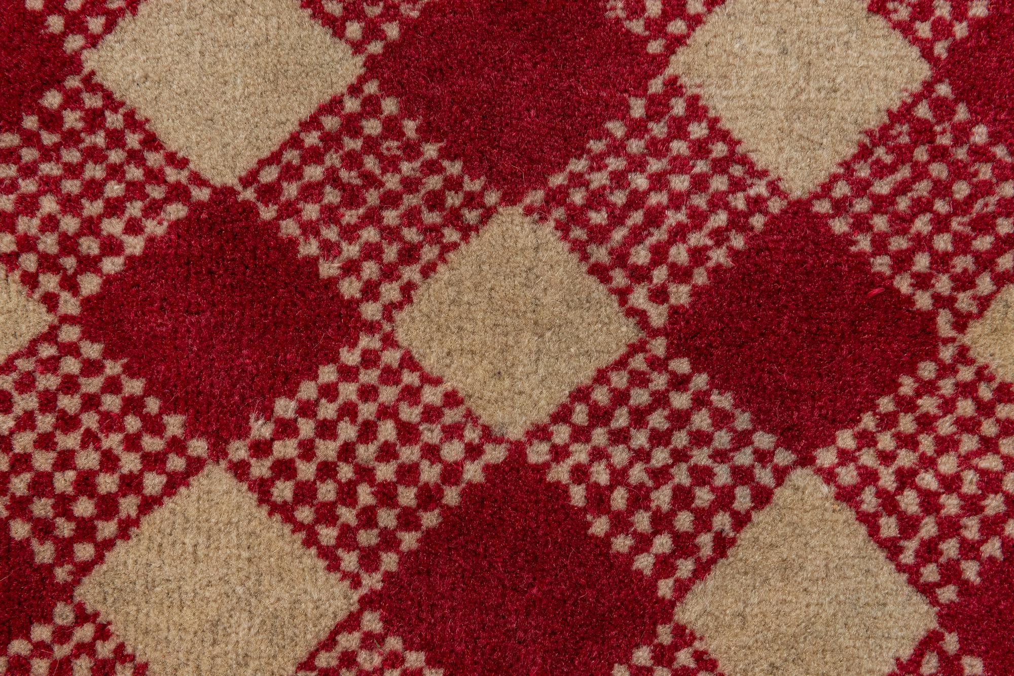 7' 7 x 9' 8 Hand Knotted Modern Manshu Wool Rug