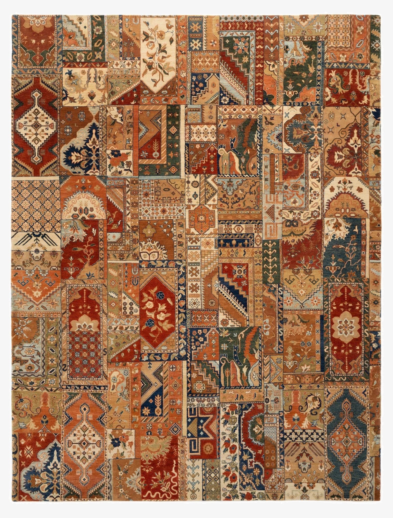 7' 9 x 10' 1  Hand Knotted Modern Manshu Wool Rug