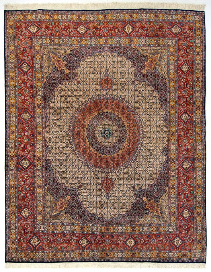 Detail image of 9' 7 x 12' 9 Hand Knotted Mood Persian Wool Rug