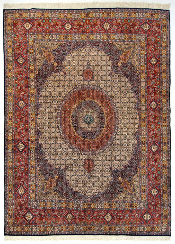 Detail image of 9' 7 x 12' 9 Hand Knotted Mood Persian Wool Rug