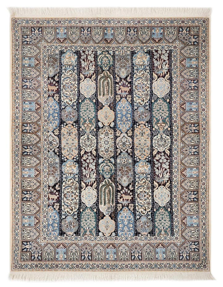  4' 5 x 7' 5  Hand Knotted Nain Persian Rug