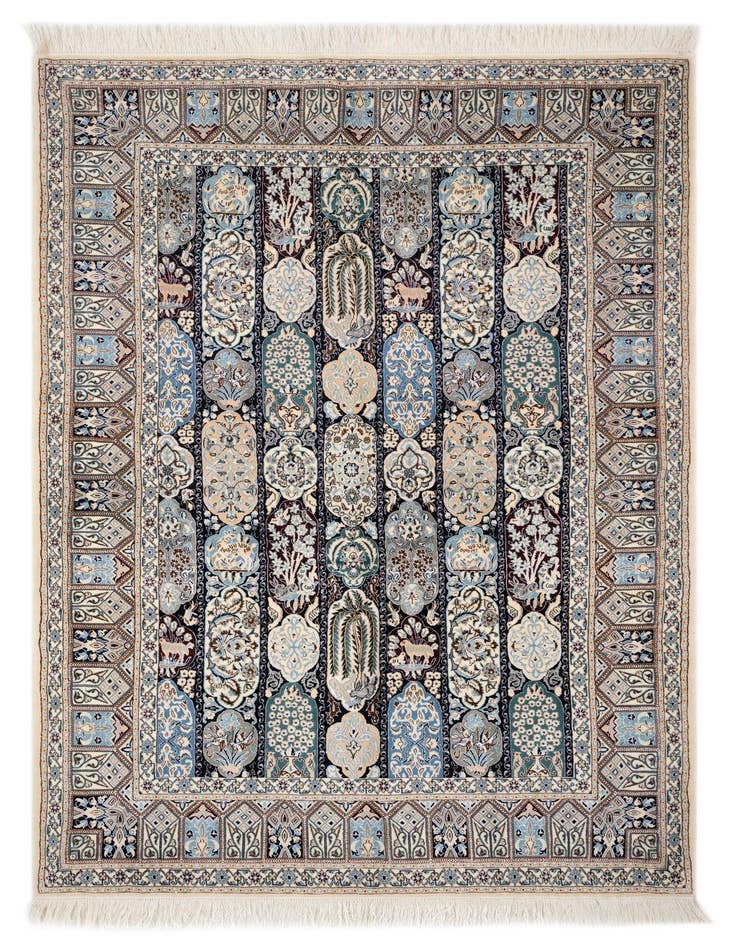 Detail image of 4' 5 x 7' 5 Hand Knotted Nain Persian Rug