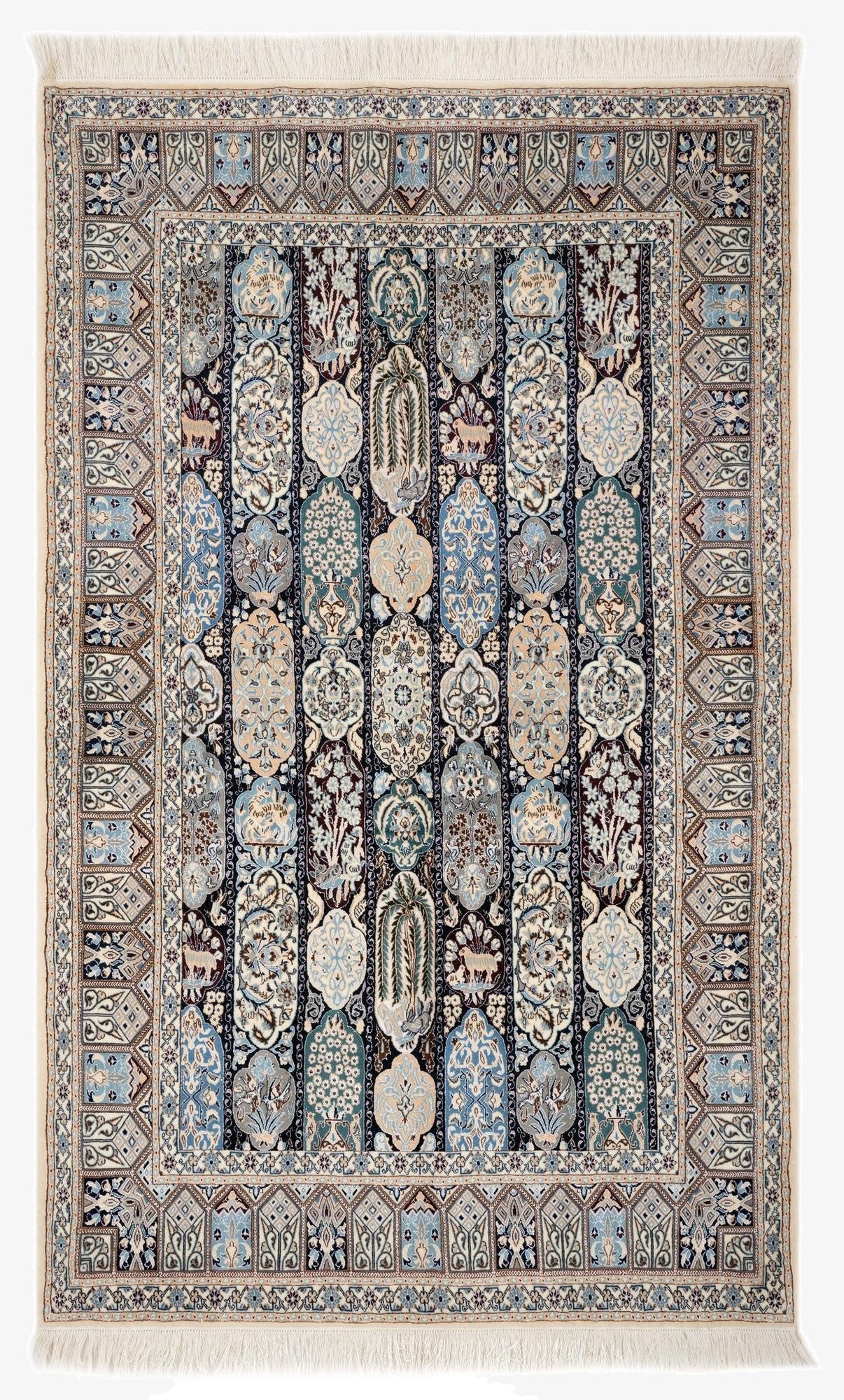 4' 5 x 7' 5  Hand Knotted Nain Persian Rug