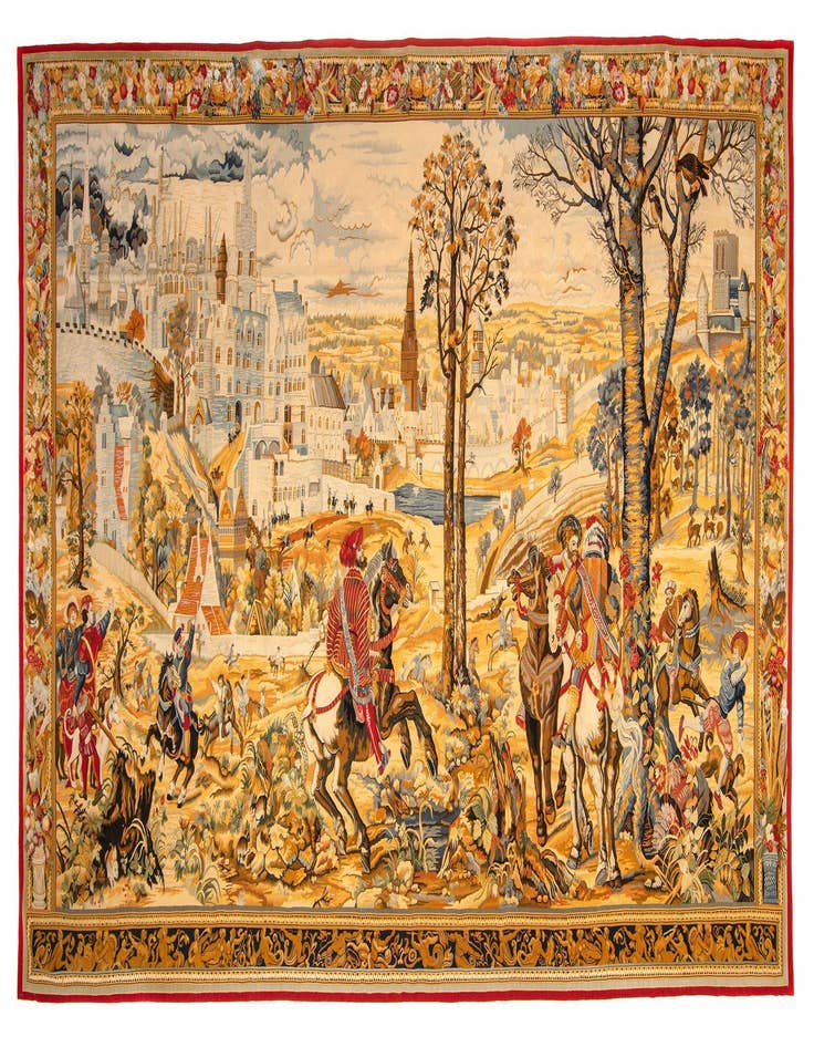 Detail image of 9' 4 x 15' 2 Hand Knotted Needle Point Rug