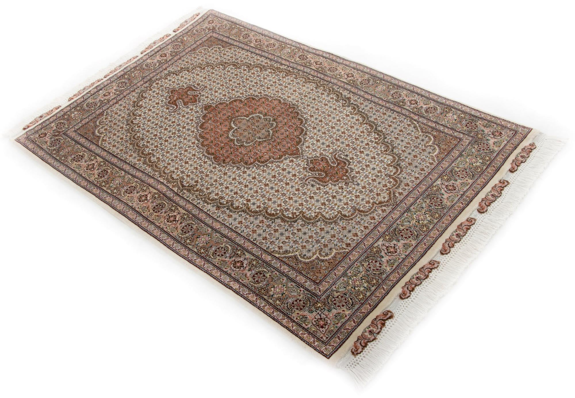 3' 5 x 5' 1 Hand Knotted Tabriz Mahi Persian Wool Rug