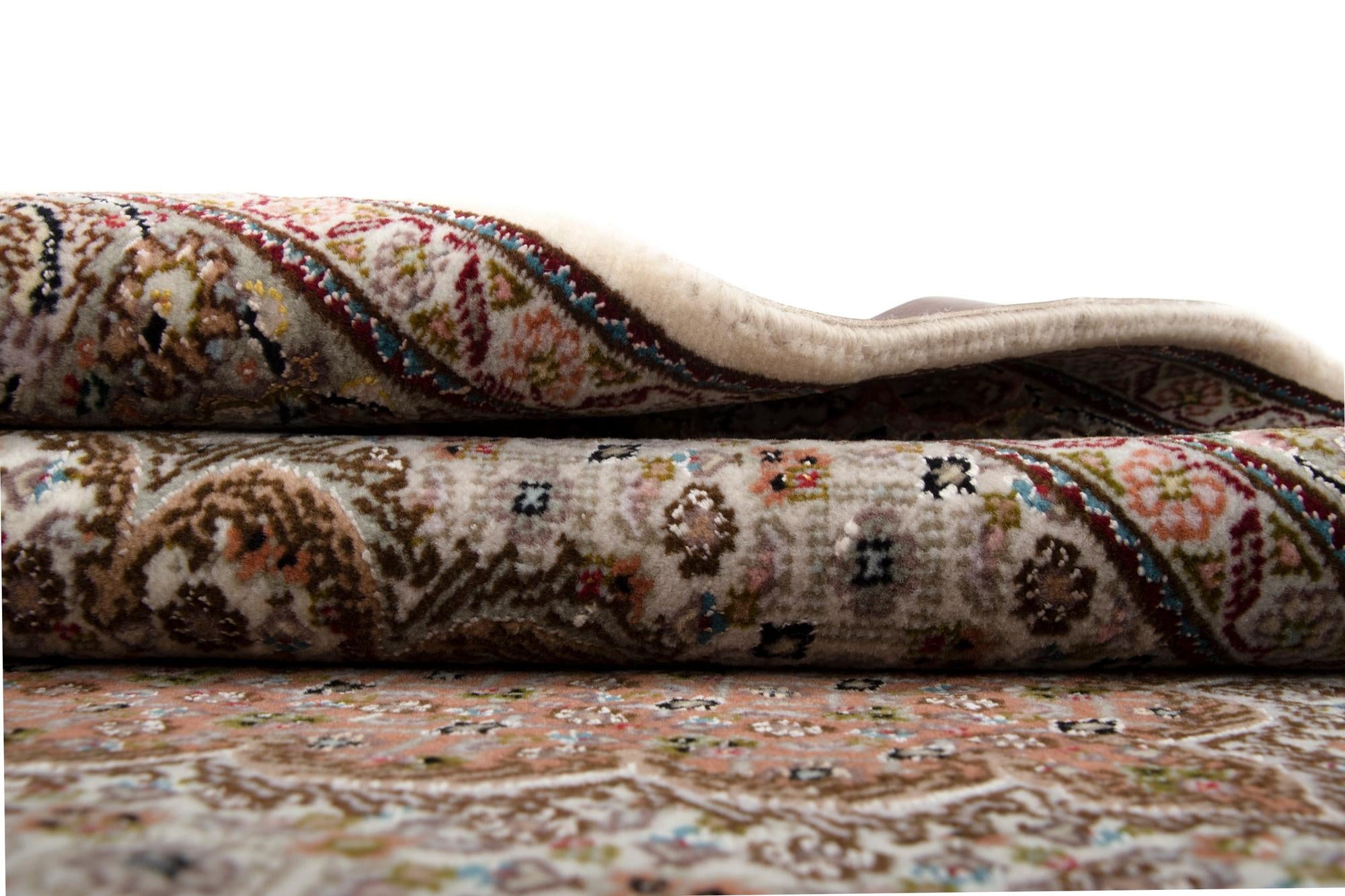3' 5 x 5' 1 Hand Knotted Tabriz Mahi Persian Wool Rug