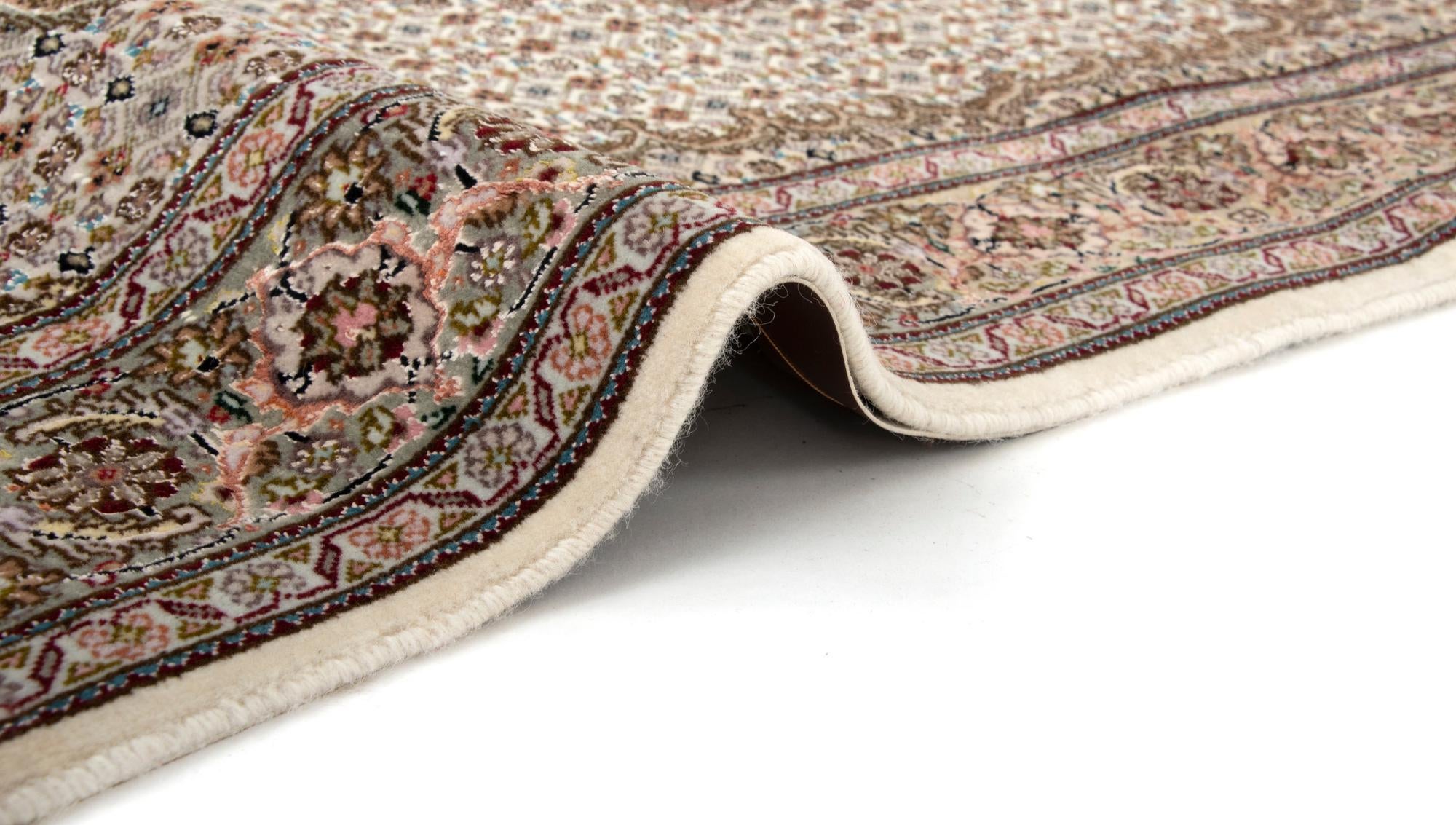 3' 5 x 5' 1 Hand Knotted Tabriz Mahi Persian Wool Rug