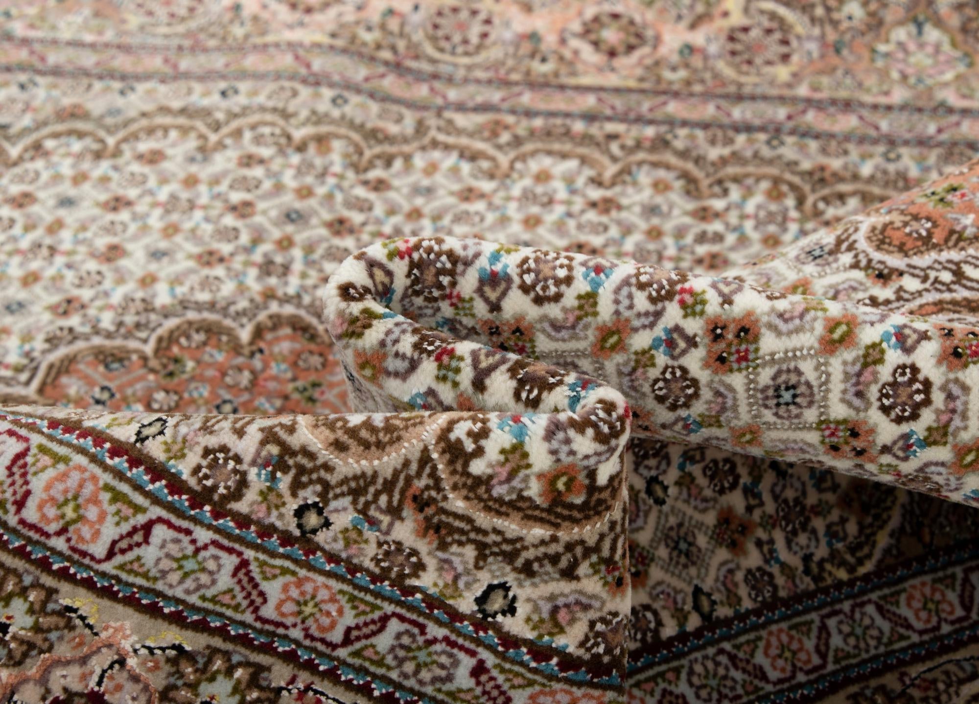 3' 5 x 5' 1 Hand Knotted Tabriz Mahi Persian Wool Rug