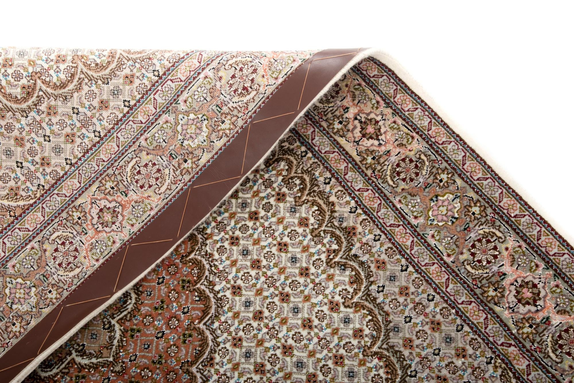 3' 5 x 5' 1 Hand Knotted Tabriz Mahi Persian Wool Rug