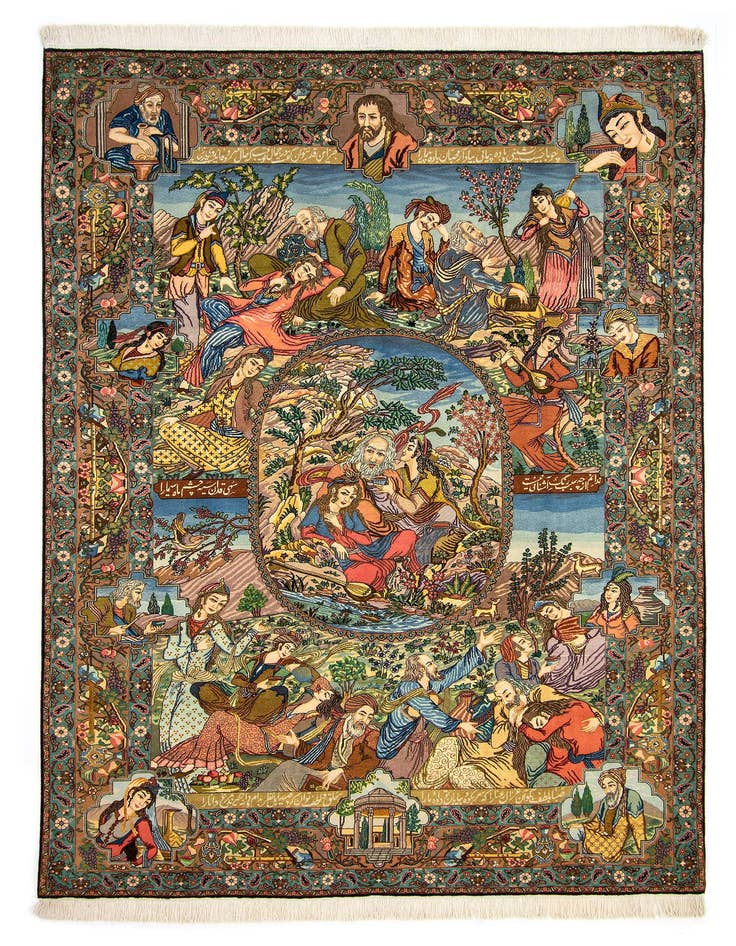 Detail image of 6' 4 x 9' 9 Hand Knotted Tabriz Persian Rug