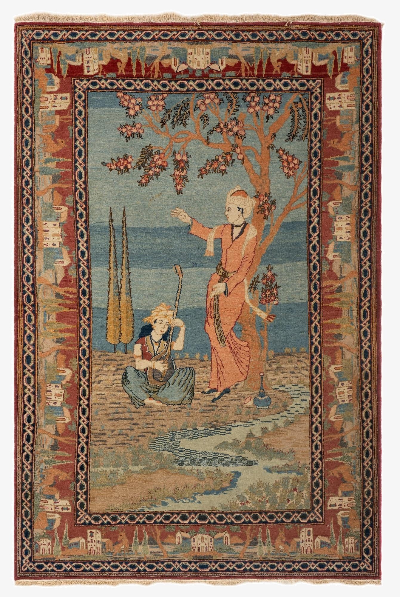 3' 3 x 5' 3  Hand Knotted Tabriz Persian Wool Rug