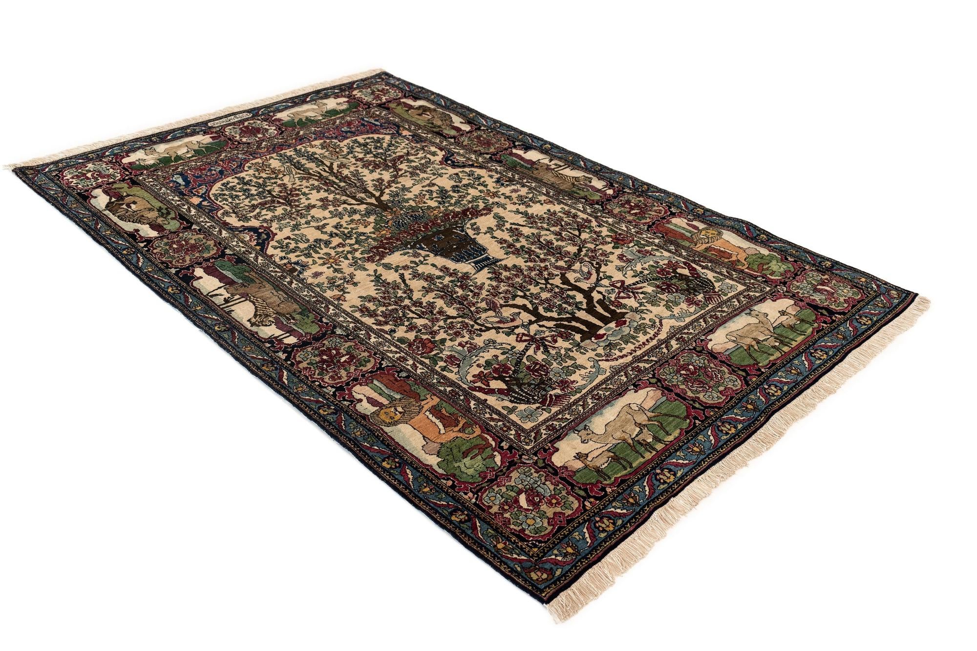 4' 8 x 7' 1 Teheran antique Rug