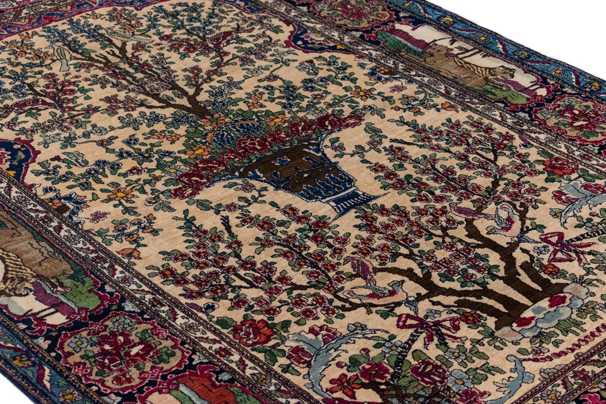 4' 8 x 7' 1 Teheran antique Rug