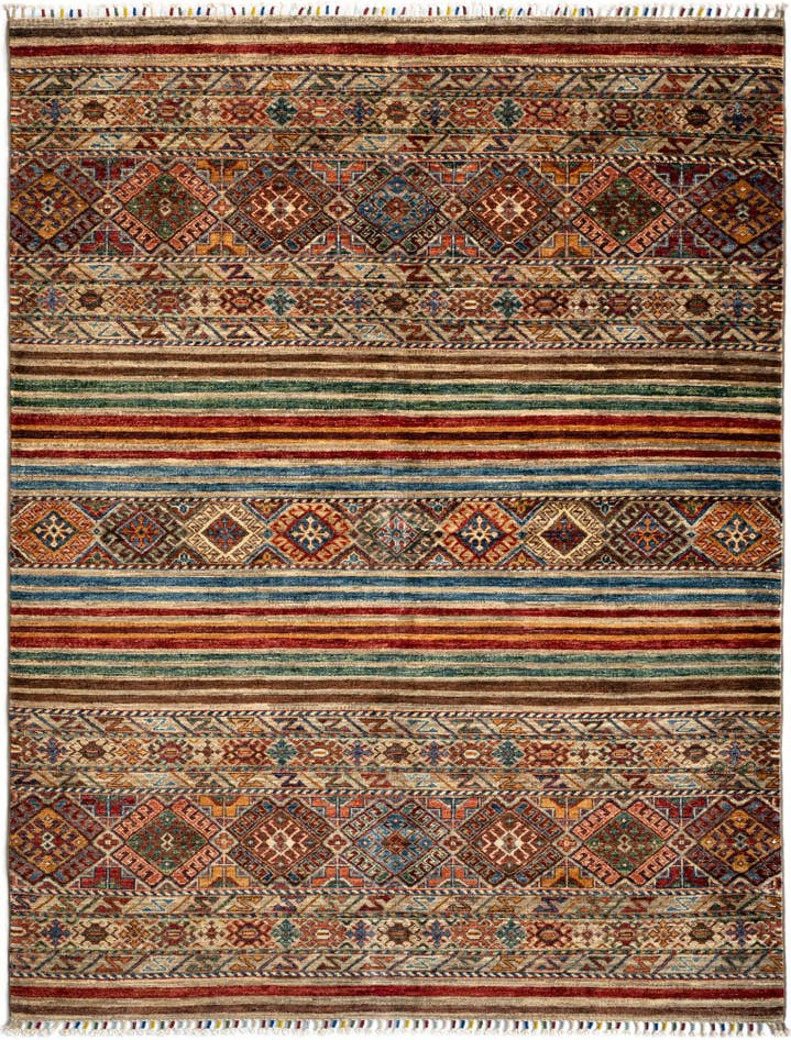 Detail image of 5' x 6' 9 Torkman Wool Rug