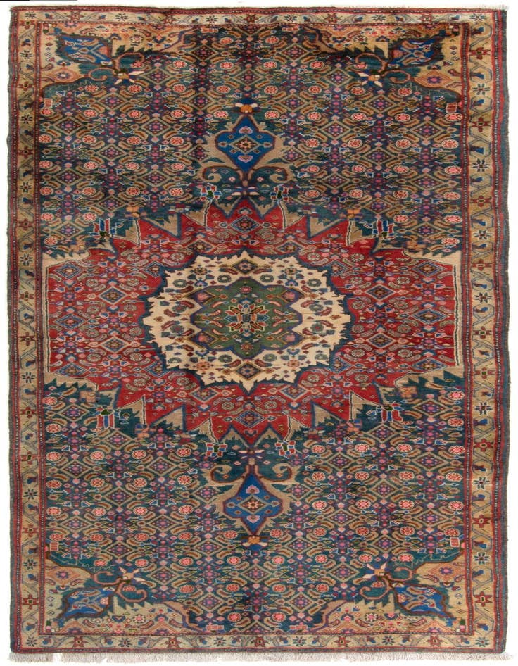 Detail image of 4' 6 x 9' 7 Hand Knotted Liliyan Persian Wool Runner Rug