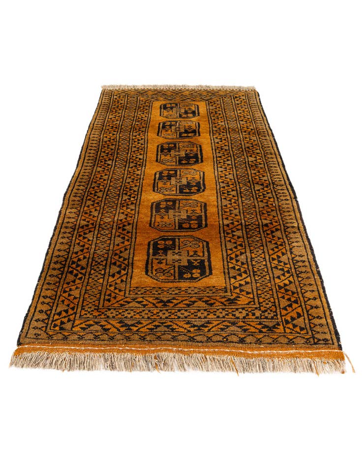 Detail image of 3' 9 x 6' 11 Hand Knotted Afghan Akhche Wool Rug