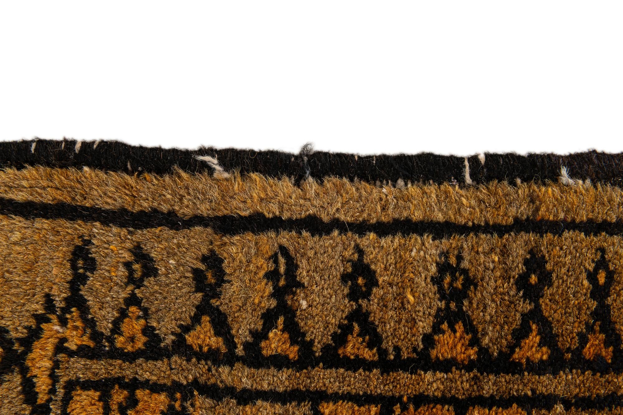 3' 9 x 6' 11 Hand Knotted Afghan Akhche Wool Rug