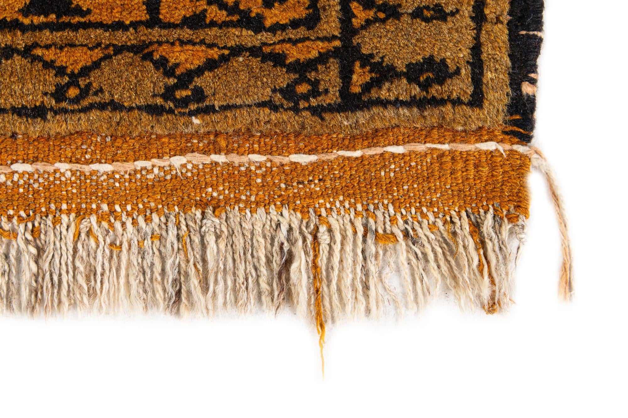3' 9 x 6' 11 Hand Knotted Afghan Akhche Wool Rug