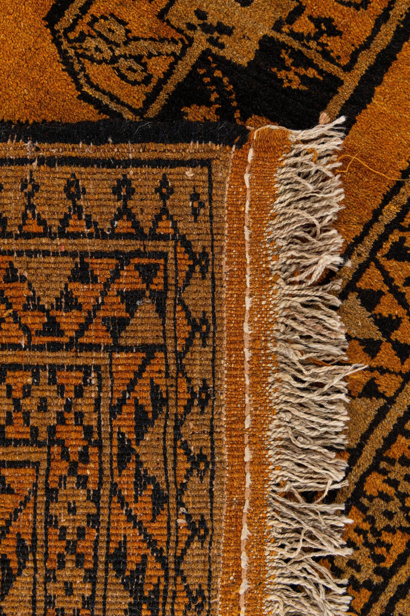 3' 9 x 6' 11 Hand Knotted Afghan Akhche Wool Rug