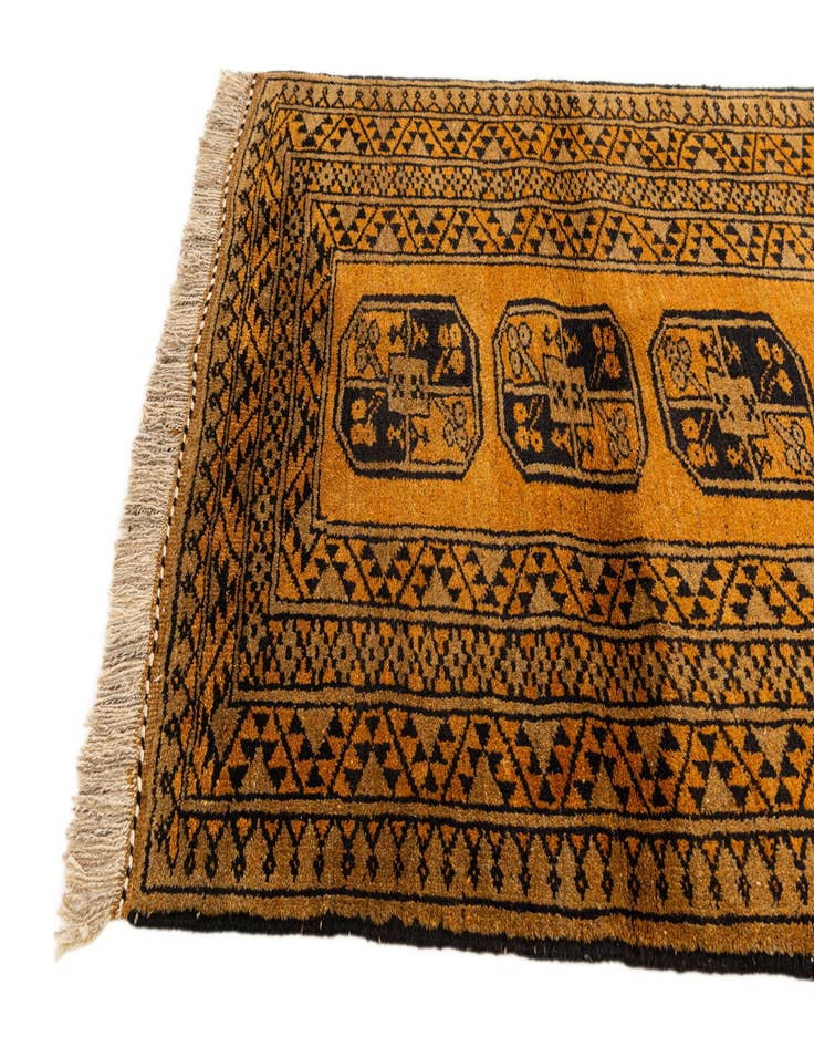 Detail image of 3' 9 x 6' 11 Hand Knotted Afghan Akhche Wool Rug