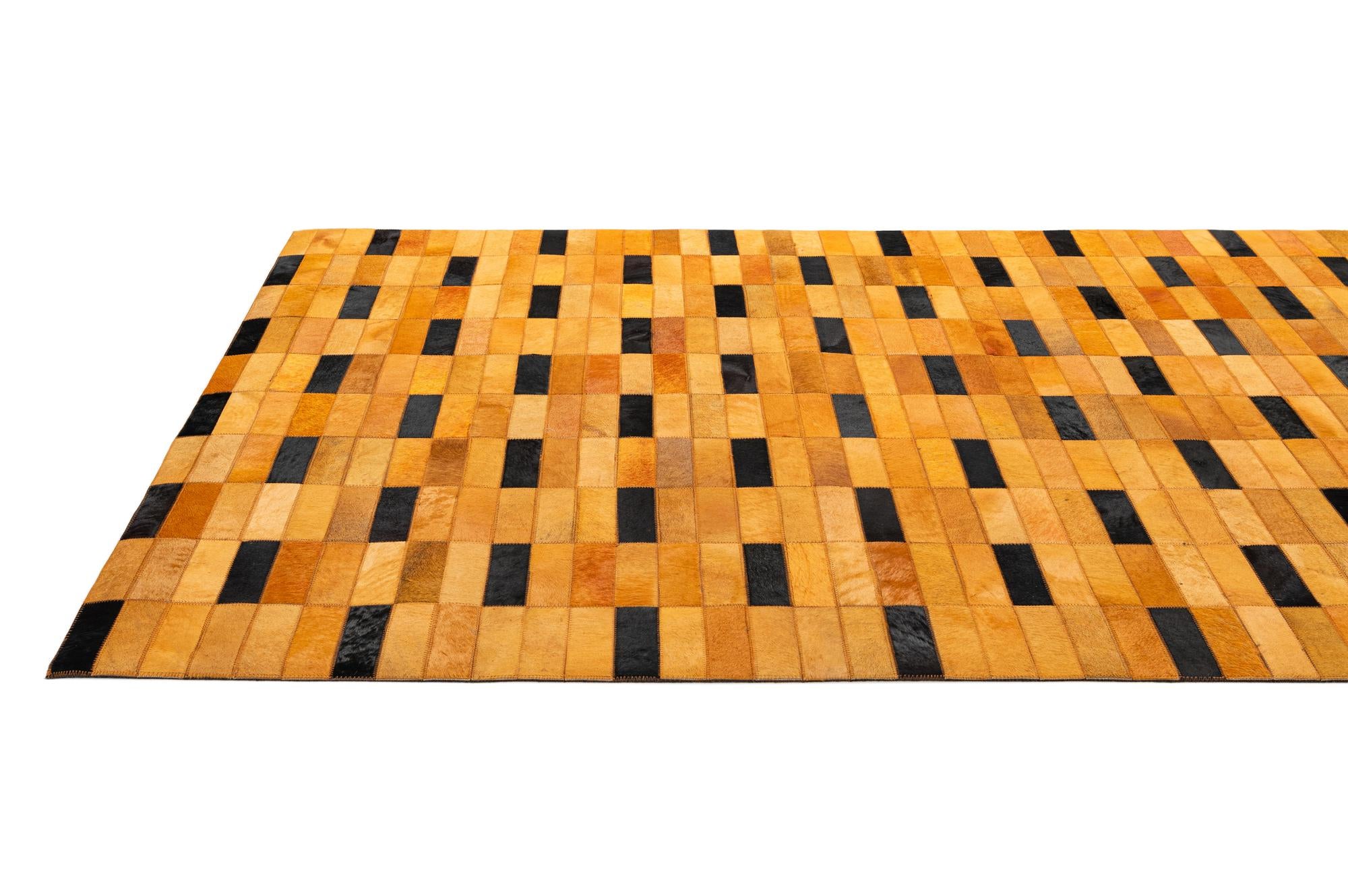 4' 11 x 8' Cowhide - Patchwork Rug