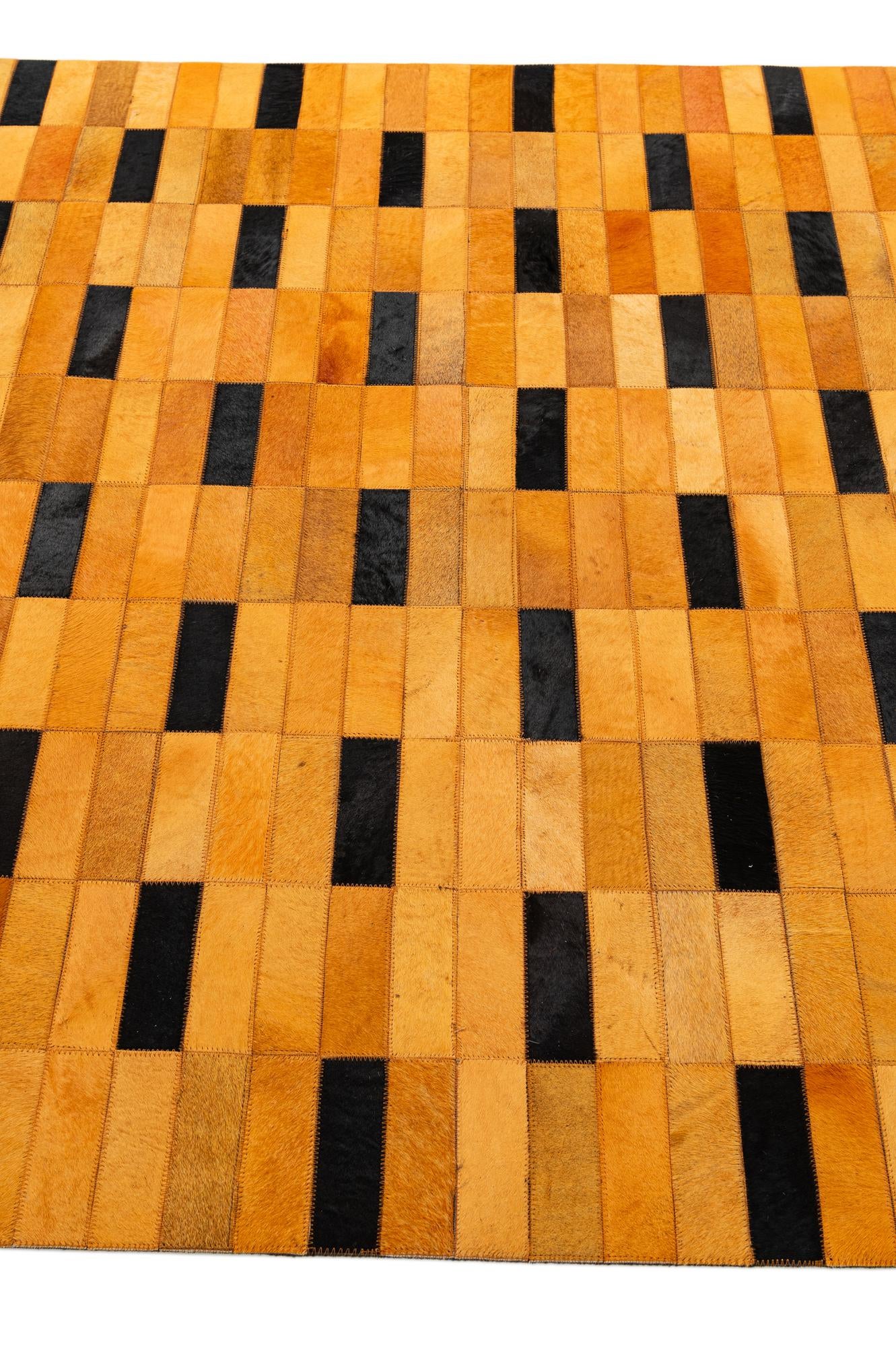 4' 11 x 8' Cowhide - Patchwork Rug