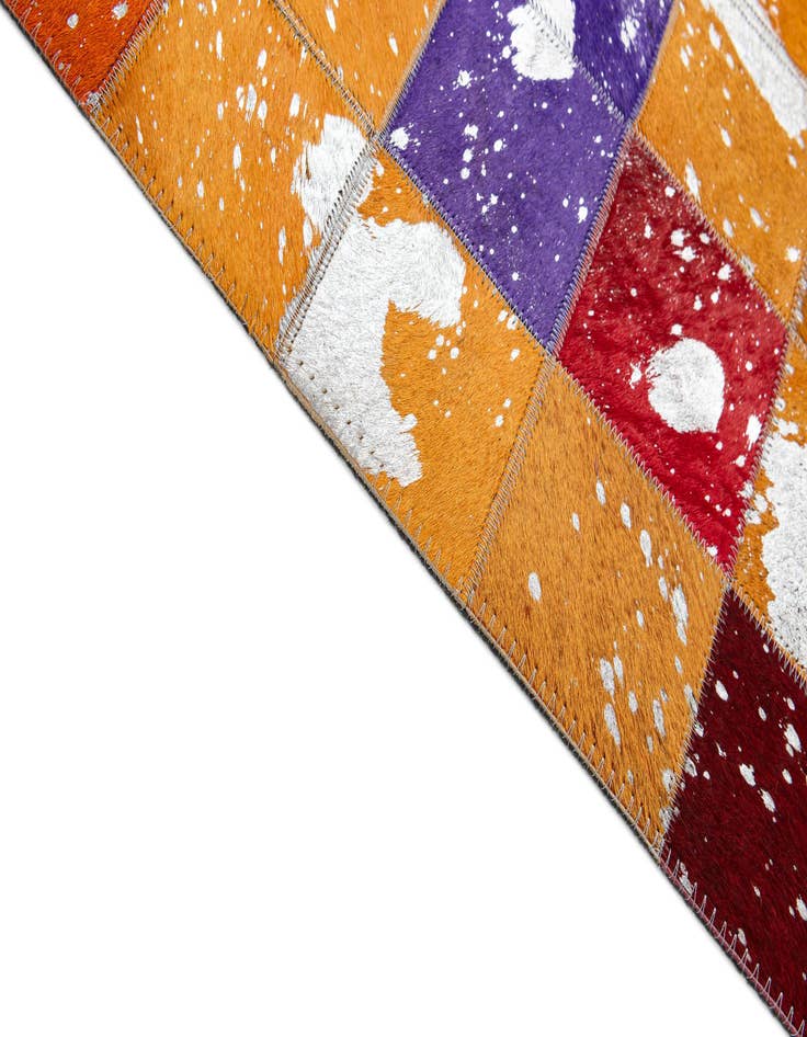 Detail image of 4' 11 x 7' 11 Cowhide - Patchwork Rug