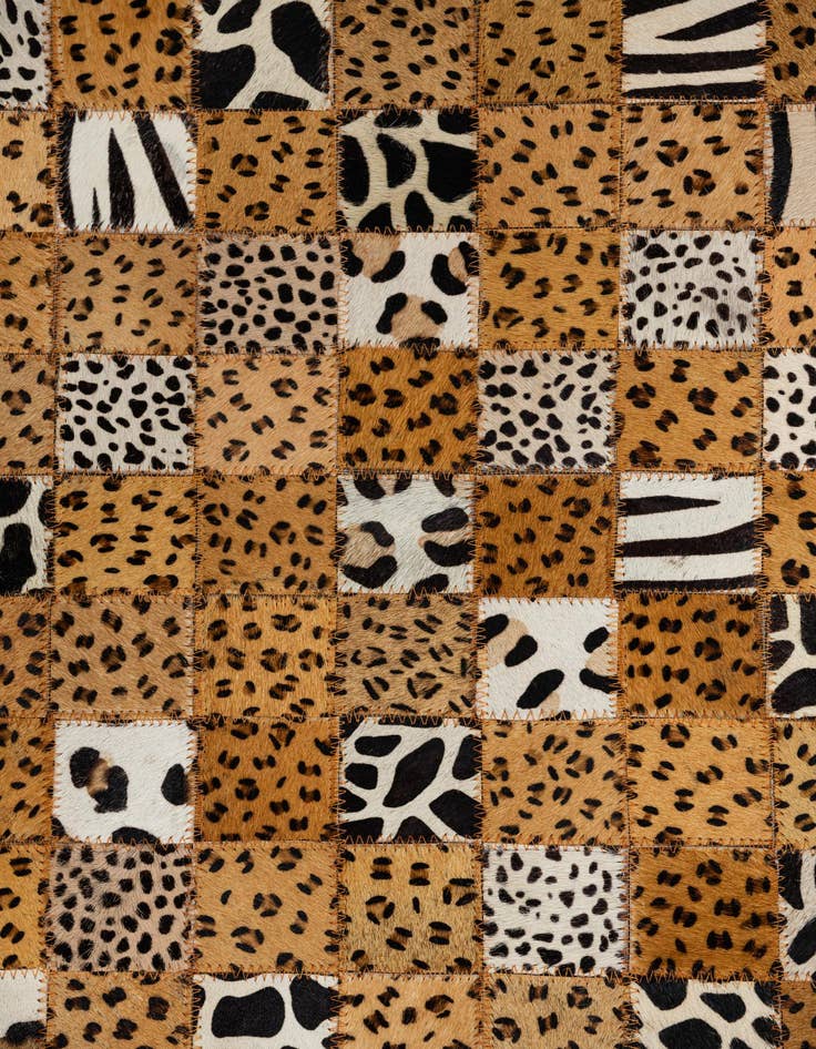 Detail image of 5' 1 x 8' Cowhide Leather Rug