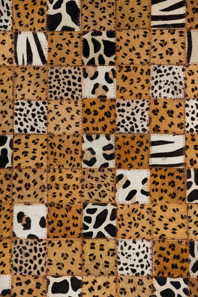 5' 1 x 8' Cowhide Leather Rug