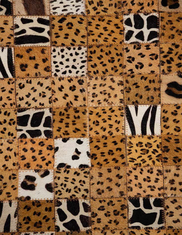 Detail image of 5' 1 x 8' Cowhide Leather Rug