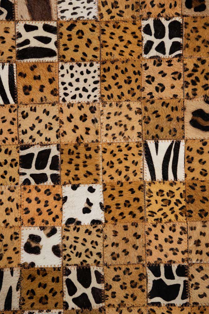 5' 1 x 8' Cowhide Leather Rug