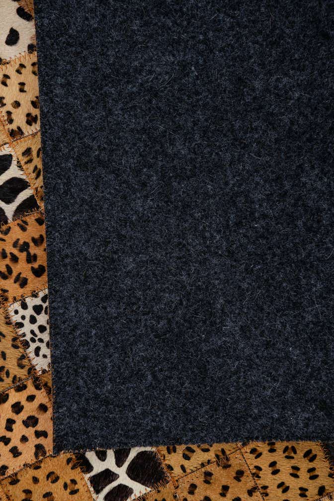 5' 1 x 8' Cowhide Leather Rug