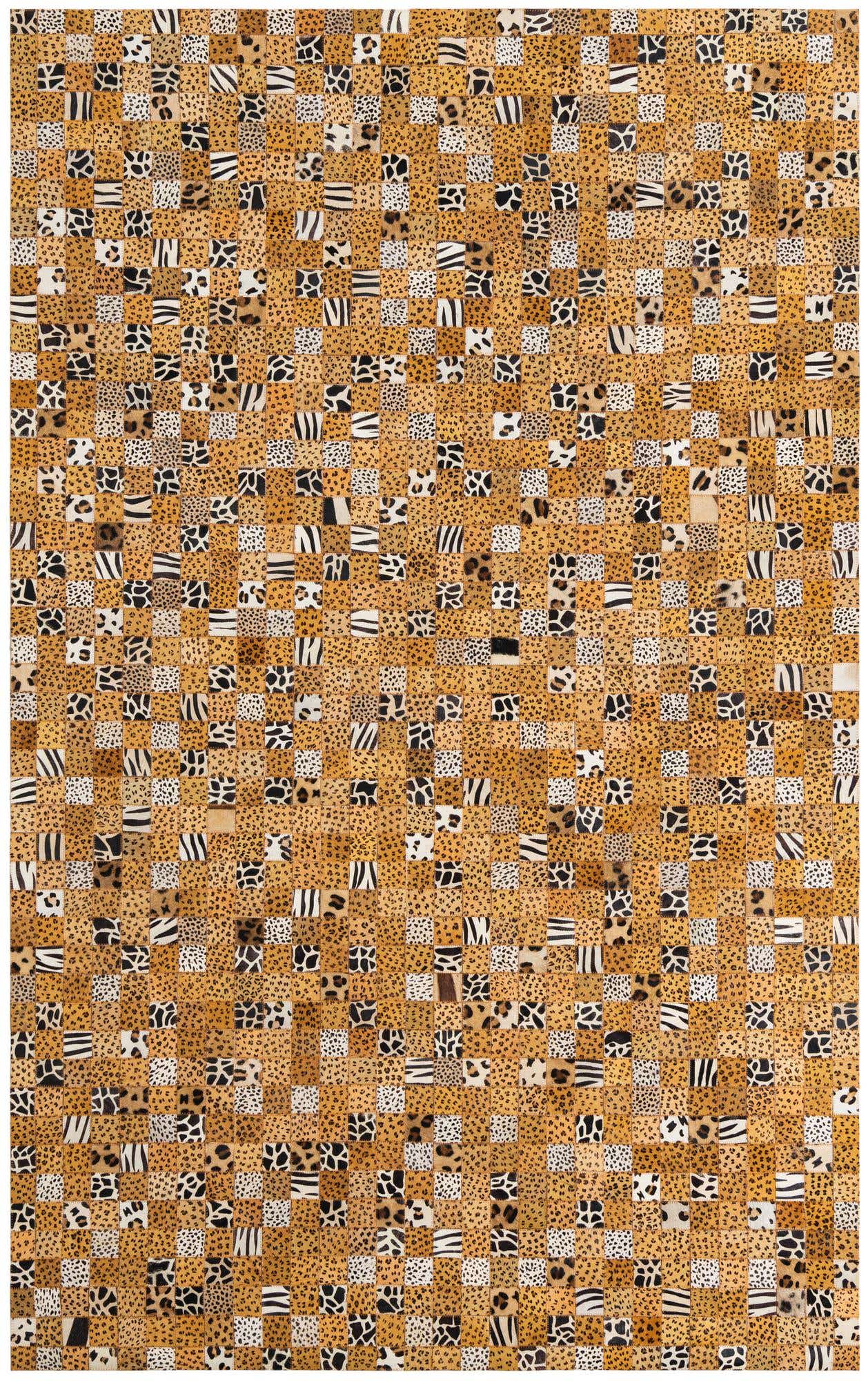 5' 1 x 8' Cowhide Leather Rug
