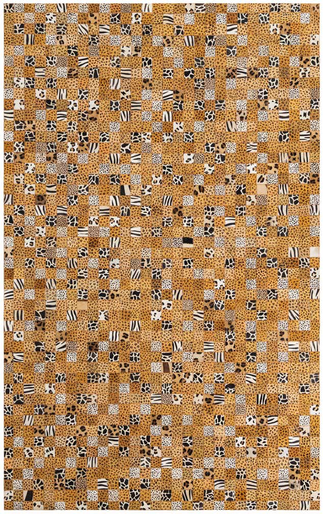 5' 1 x 8' Cowhide Leather Rug