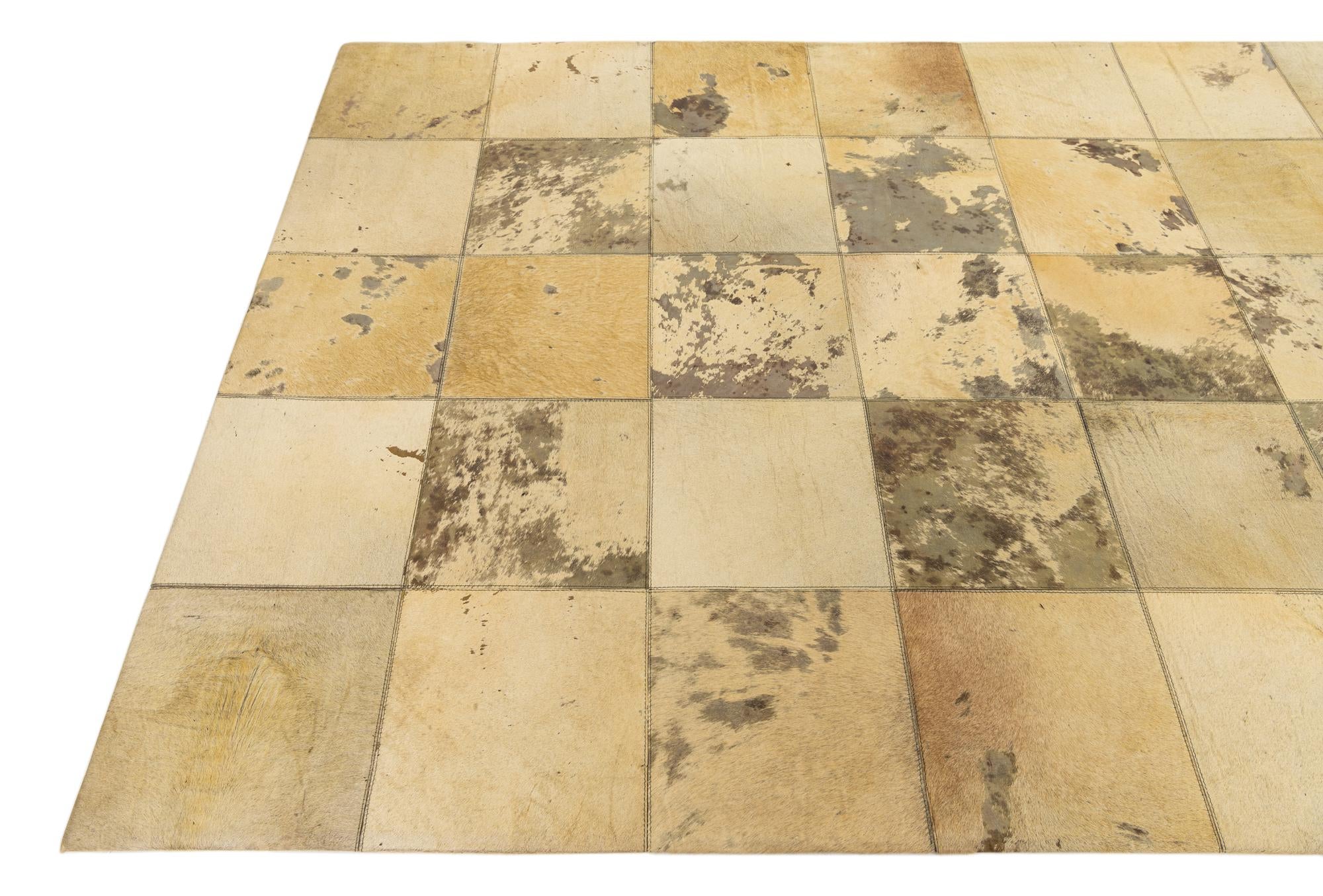 5' x 8' Cowhide Leather Rug
