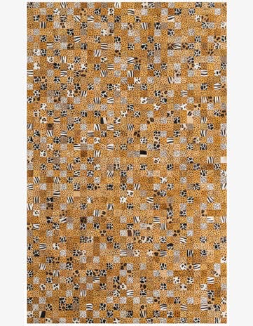 5' 1 x 8' Cowhide Leather Rug