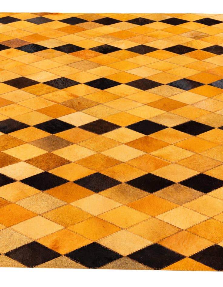 Detail image of 5' 1 x 8' 1 Cowhide Stocks Rug